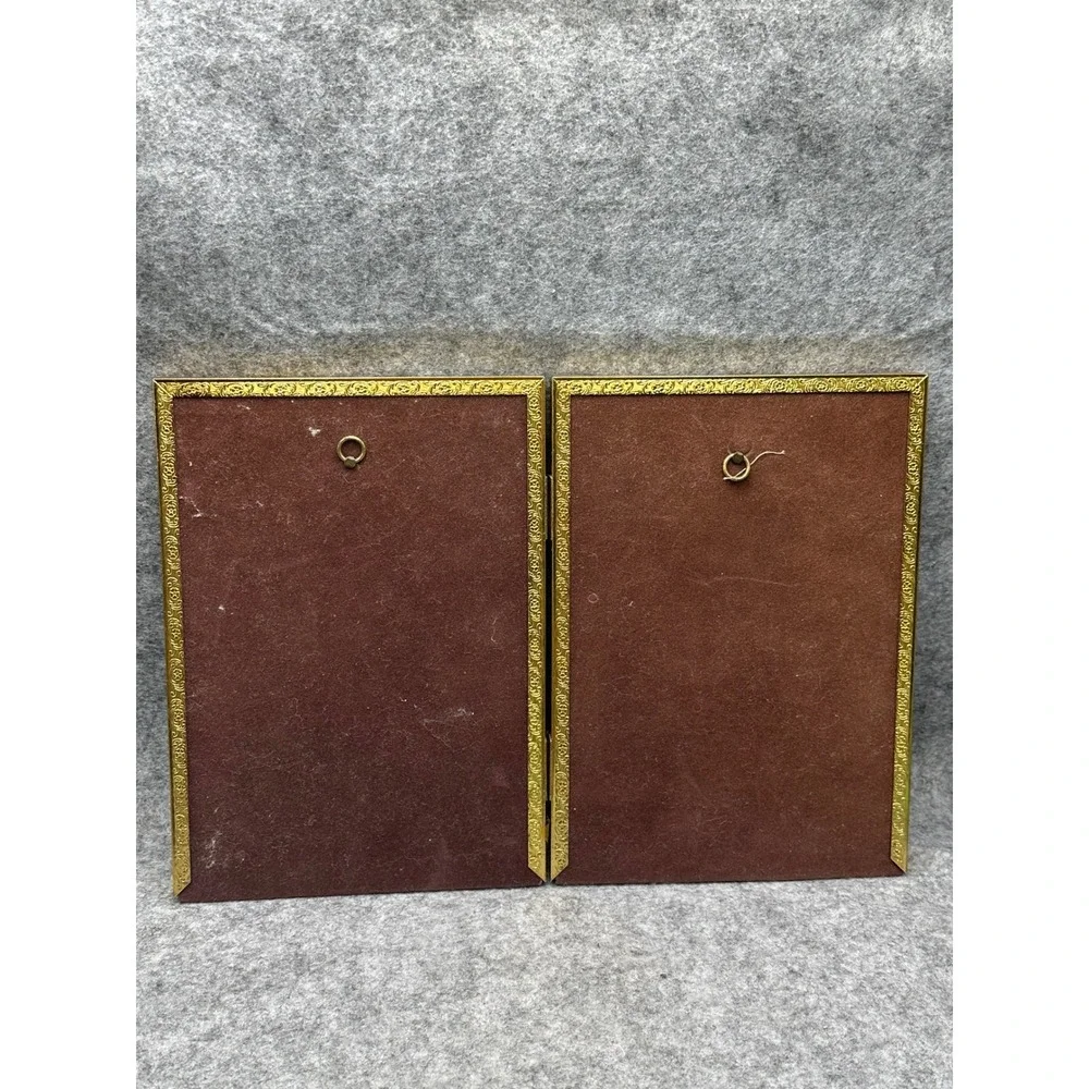 Metalcraft Vintage Gold Filigree Double Hinged Picture Frame 5x7 Folding Metal